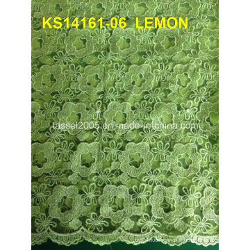 Hot Sale Nouvel échantillon Fujian Factory Rose Swiss Voile Dentelle Thaïlande Cord Cordet Tissu